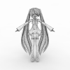初音-角色人体-角色-VR/AR模型-3D城
