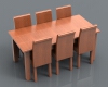 Table and chairs-建筑-家具-工业CAD模型-3D城
