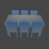 Table and chairs-建筑-家具-工业CAD模型-3D城