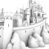 卡通风格的欧洲城堡-建筑-古建筑-VR/AR模型-3D城