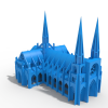 哥特式教堂-艺术-3D打印模型-3D城