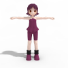 穿可爱舞蹈服的Loli-角色人体-角色-VR/AR模型-3D城