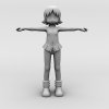 穿可爱舞蹈服的Loli-角色人体-角色-VR/AR模型-3D城