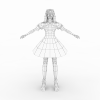 蓝裙少女-角色人体-女人-VR/AR模型-3D城
