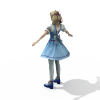 蓝裙少女-角色人体-女人-VR/AR模型-3D城