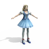 蓝裙少女-角色人体-女人-VR/AR模型-3D城