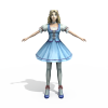 蓝裙少女-角色人体-女人-VR/AR模型-3D城