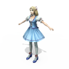 蓝裙少女-角色人体-女人-VR/AR模型-3D城