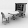 欧式红木家具-家居-桌椅-VR/AR模型-3D城