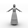 布衣女裙-角色人体-角色-VR/AR模型-3D城