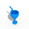螺旋形的吸管杯-3D打印模型-3D城