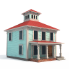 别墅-建筑-住宅-VR/AR模型-3D城