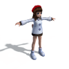 卡通女孩-角色人体-角色-VR/AR模型-3D城