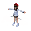 卡通女孩-角色人体-角色-VR/AR模型-3D城