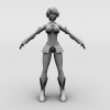 黑皮肤女孩-角色人体-角色-VR/AR模型-3D城