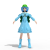 蓝裙女孩-角色人体-角色-VR/AR模型-3D城