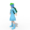 蓝裙女孩-角色人体-角色-VR/AR模型-3D城