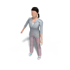 人物模型带骨骼-角色人体-女人-VR/AR模型-3D城