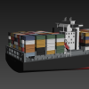 集装箱货轮-船舶-货船-VR/AR模型-3D城