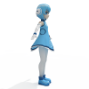 蓝裙小妹妹-角色人体-角色-VR/AR模型-3D城