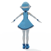 蓝裙小妹妹-角色人体-角色-VR/AR模型-3D城