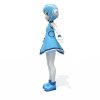 蓝裙小妹妹-角色人体-角色-VR/AR模型-3D城