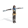 双刀女-角色人体-角色-VR/AR模型-3D城
