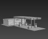 加油站-建筑-基础设施-VR/AR模型-3D城