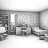 小房间-建筑-卧室-VR/AR模型-3D城