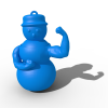 大力神的结实的跳舞雪人-艺术-3D打印模型-3D城