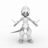 卡通战士-角色人体-角色-VR/AR模型-3D城