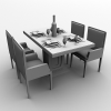 餐桌椅组-建筑-餐厅-VR/AR模型-3D城