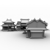 大唐无双建筑物-建筑-古建筑-VR/AR模型-3D城