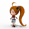 Q版女牛仔-角色人体-角色-VR/AR模型-3D城