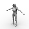 女战士-角色人体-角色-VR/AR模型-3D城