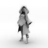 红衣女-角色人体-角色-VR/AR模型-3D城