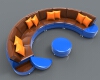Round sofa-建筑-家具-工业CAD模型-3D城