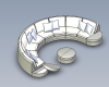 Round sofa-建筑-家具-工业CAD模型-3D城