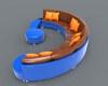 Round sofa-建筑-家具-工业CAD模型-3D城
