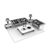 沙发茶几-建筑-客厅-VR/AR模型-3D城