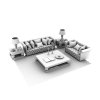 沙发茶几-建筑-客厅-VR/AR模型-3D城