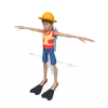 路飞-角色人体-角色-VR/AR模型-3D城