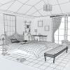 卧室场景-建筑-住宅-VR/AR模型-3D城