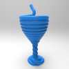 螺旋形的吸管杯-DIY-3D打印模型-3D城