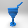 螺旋形的吸管杯-DIY-3D打印模型-3D城