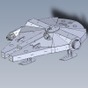 Millennium Falcon Star Wars 3d puzzle sheetmetal spaceship metalcraftdesign-文体生活-玩具-工业CAD模型-3D城