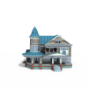 西式圆形小洋房-建筑-住宅-VR/AR模型-3D城