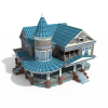 西式圆形小洋房-建筑-住宅-VR/AR模型-3D城