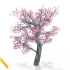 粉红色树-动植物-植物-VR/AR模型-3D城
