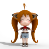Q版女牛仔-角色人体-角色-VR/AR模型-3D城